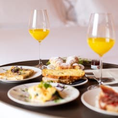 general view of the served table